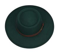 JK Home Sombrero de ala ancha vintage Fedora Floppy Sun Hat - Lana Fieltro Playa Princesa Cloche Derby Bowler Iglesia Fiesta Bucket Sombreros, A: verde oscuro, Talla única