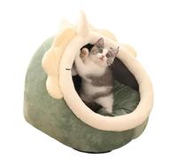 jkahh Cama para gatos dulce suave y cálida cesta para mascotas, acogedora tumbona para gatitos, casa de campaña, alfombra para perros pequeños, lavable para gatos, camas de invierno, verde, M, 38 x 38