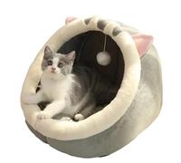 jkahh Cama para gatos dulce suave y cálida cesta para mascotas, acogedora tumbona para gatitos, casa de campaña, alfombra para perros pequeños, lavable para gatos, camas de invierno, gris, S, 31 x 30