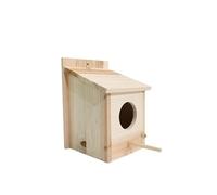 jkahh Casa de madera para pájaros al aire libre, resistente a la intemperie, nido de loro, caja de dormir decorativa, almacenamiento de bricolaje, casa colgante para pájaros