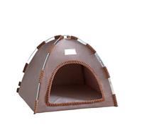 jkahh Casa plegable para gatos y mascotas, tienda de campaña universal para gatos y perros, nido de mascotas de verano, tapete fresco para exteriores, portátil, plegable, transpirable, marrón castaño