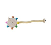 jkahh Juguete con bolas giratorias de madera, soporte interactivo para pájaros, colorido loro, forraje, juguete giratorio de molino de viento, bolas giratorias, M 32 x 12 cm