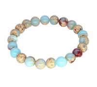 jkahh Pulseras de piedra natural de cristal de 8 mm para hombres y mujeres, hematita, jaspe imperial, ágata india, jaspe kambaba, labradorita, lapislázuli, regalo para amantes, 19 cm, Piedra, Ágata