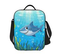 JKASDTRP Baby Shark - Lonchera grande aislada reutilizable a prueba de fugas, bolsa de almuerzo con correa ajustable para el hombro, transportador de alimentos para mujeres y hombres, trabajo, viajes