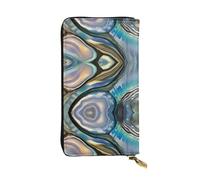 JKDGOJ Abalone nacre Prints - Cartera larga de piel para mujer, de gran capacidad, con cremallera para tarjetas de crédito