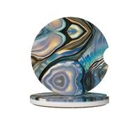 JKDGOJ Abalone Nacre Prints - Posavasos para coche, 2 almohadillas de cerámica absorbentes antideslizantes para bebidas, decoración de coche