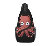 JKDGOJ Bolsa de hombro cruzada con diseño de pulpo de ojos grandes, adecuada para hombres y mujeres, adecuada para bolsas de fitness y viajes de senderismo
