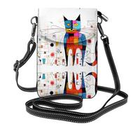 JKDGOJ Bolso cruzado con estampado de gato extraño, bolsa para teléfono móvil, cartera pequeña para mujer, un regalo práctico adecuado para salir, hacer ejercicio y ir de compras