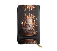 JKDGOJ Candles on the cake Prints - Cartera larga de piel para mujer, bolsa de mano de gran capacidad con cremallera para tarjetas de crédito