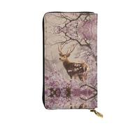 JKDGOJ Fawn in the boughs Prints - Cartera larga de piel para mujer, de gran capacidad, con cremallera