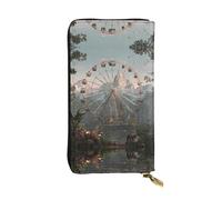 JKDGOJ Ferris wheel at the zoo Prints - Cartera larga de piel para mujer, bolsa de mano de gran capacidad con cremallera para tarjetas de crédito
