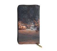JKDGOJ Flashing lights in the snow Prints - Cartera larga de piel para mujer, gran capacidad, con cremallera para tarjetas de crédito