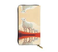 JKDGOJ Flock of Sheep Prints - Cartera larga de piel para mujer, de gran capacidad, con cremallera