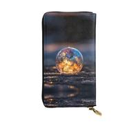 JKDGOJ Frozen Bubbles Prints - Cartera larga de piel para mujer, bolsa de mano de gran capacidad con cremallera para tarjetas de crédito