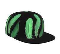 JKDGOJ Green Floating Feathers - Gorra de béisbol estampada para adultos, adecuada para todas las estaciones, tamaño clásico ajustable
