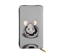 JKDGOJ Grey Rat Prints - Cartera larga de piel para mujer, de gran capacidad, con cremallera para tarjetas de crédito