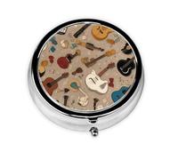 JKDGOJ Guitar World - Pastillero redondo con 3 compartimentos para almacenamiento de pastillas y viajes portátiles