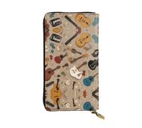 JKDGOJ Guitar World Prints - Cartera larga de piel para mujer, de gran capacidad, con cremallera