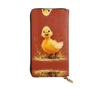 JKDGOJ Happy Little Yellow Duck Prints - Cartera larga de piel para mujer, de gran capacidad, con cremallera para tarjetas de crédito