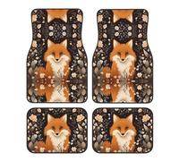 JKDGOJ Las alfombrillas antideslizantes delanteras y traseras de The Sitting Fox. Prints son adecuadas para coches, camiones y SUV