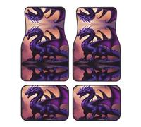JKDGOJ Las alfombrillas de coche con estampado de dragones Purple and Wirte con parte delantera y trasera antideslizantes son adecuadas para coches, camiones y SUV