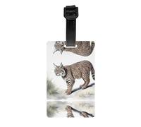 JKDGOJ Las etiquetas de equipaje y las etiquetas de bolsa de viaje con patrón de Wild Bobcat son adecuadas tanto para hombres como para mujeres para evitar el equipaje