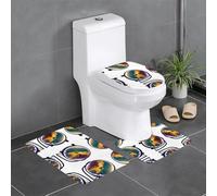 JKDGOJ Lion in The Mirror Picture - Juego de 3 alfombras de baño antideslizantes, fáciles de limpiar y mantener, bloquean la humedad y son duraderas