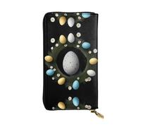 JKDGOJ Lucky Easter Egg Prints - Cartera larga de piel para mujer, gran capacidad, con cremallera para tarjetas de crédito