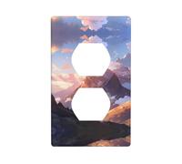 JKDGOJ Mountains in the morning light Prints Dual Socket Wall Panel Home Power Cover durable for decorative sockets and switches