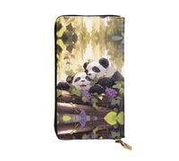 JKDGOJ Panda in the vines Prints - Cartera larga de piel para mujer, de gran capacidad, con cremallera