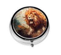 JKDGOJ Pastillero redondo con 3 compartimentos para almacenamiento de pastillas y viajes portátiles de The Angry Lion