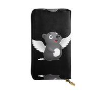 JKDGOJ Playful Angel Rat Prints - Cartera larga de piel para mujer, gran capacidad, con cremallera para tarjetas de crédito