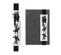 JKDGOJ Portalápices de cuero para marcapáginas con imagen de mapache neón para diarios de tapa dura, diarios, planificadores, bolsa de correa ajustable, Negro, One Size