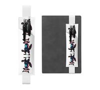 JKDGOJ Portalápices de cuero para marcapáginas con imagen de mapache neón para diarios de tapa dura, diarios, planificadores, bolsa de correa ajustable, Blanco, One Size