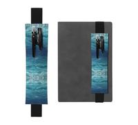 JKDGOJ Portalápices de cuero para marcapáginas con imagen de mar azul profundo para diarios de tapa dura, diarios, planificadores, bolsa de correa ajustable
