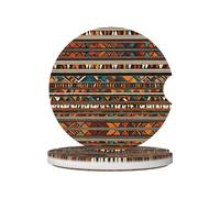 JKDGOJ Posavasos para coche, diseño tribal africano, 2 almohadillas de cerámica absorbentes antideslizantes para bebidas, decoración de coche