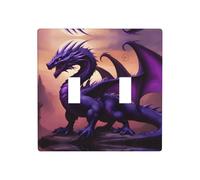 JKDGOJ Purple and Wirte Dragons - Panel decorativo de pared de 4.5 x 4.5 pulgadas, adecuado para enchufes que no se dañan fácilmente