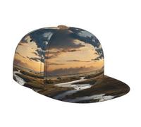 JKDGOJ Rivers and Plains - Gorra de béisbol estampada para adultos, adecuada para todas las estaciones, tamaño ajustable clásico, color negro
