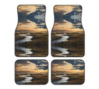 JKDGOJ Rivers and Plains Prints - Alfombrillas antideslizantes delanteras y traseras adecuadas para coches, camiones y SUV