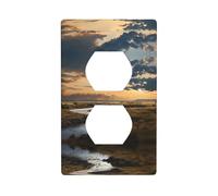 JKDGOJ Rivers and plains Prints Panel de pared de doble enchufe para el hogar, cubierta de alimentación duradera para enchufes e interruptores decorativos