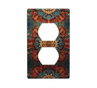 JKDGOJ Sense of History Wreath Prints Panel de pared de doble enchufe para el hogar, cubierta de alimentación duradera para enchufes e interruptores decorativos