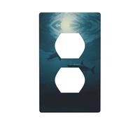 JKDGOJ Sharks in the sea Prints Panel de pared de doble enchufe para el hogar, cubierta de alimentación duradera para enchufes e interruptores decorativos