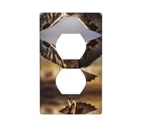 JKDGOJ Soaring Snake Vulture Prints Panel de pared de doble enchufe cubierta de alimentación doméstica duradera para enchufes e interruptores decorativos
