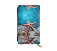 JKDGOJ Starfish in the Sea Prints - Cartera larga de piel para mujer, bolsa de mano de gran capacidad con cremallera para tarjetas de crédito