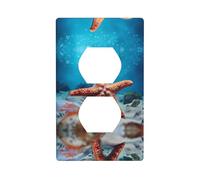 JKDGOJ Starfish in the Sea Prints - Panel de pared de doble enchufe para el hogar, duradero para enchufes e interruptores decorativos