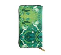 JKDGOJ Strange Bird Prints - Cartera larga de piel para mujer, de gran capacidad, con cremallera para tarjetas de crédito