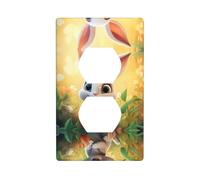 JKDGOJ Surprise Bunny Prints - Panel de pared de doble enchufe para el hogar, duradero para enchufes e interruptores decorativos