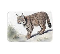 JKDGOJ Tapete antideslizante con estampado de gato salvaje para interiores y exteriores, adecuado para entradas de dormitorio y baño, 40,6 x 61 cm