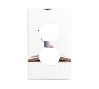 JKDGOJ The boy in the book Prints - Panel de pared de doble enchufe para el hogar, duradero para enchufes e interruptores decorativos