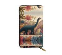 JKDGOJ The Dinosaur Looking Out Prints - Cartera larga de piel para mujer, bolsa de mano de gran capacidad con cremallera para tarjetas de crédito